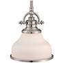 Quoizel Grant 8" Wide Brushed Nickel Opal White Glass Mini Pendant