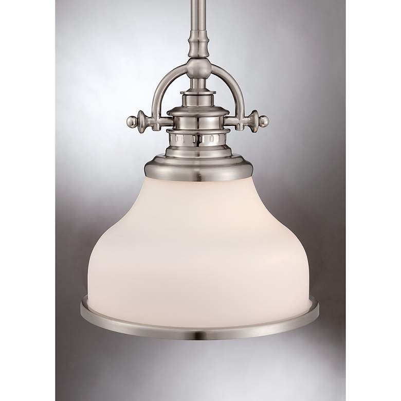 Image 7 Quoizel Grant 8" Wide Brushed Nickel Opal White Glass Mini Pendant more views