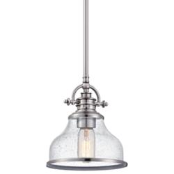 Quoizel Grant 8&quot; Wide Brushed Nickel Seeded Glass Mini Pendant
