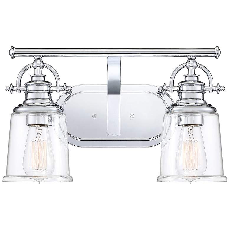 Image 2 Quoizel Grant 9 1/2 inchW Polished Chrome 2-Light Wall Sconce