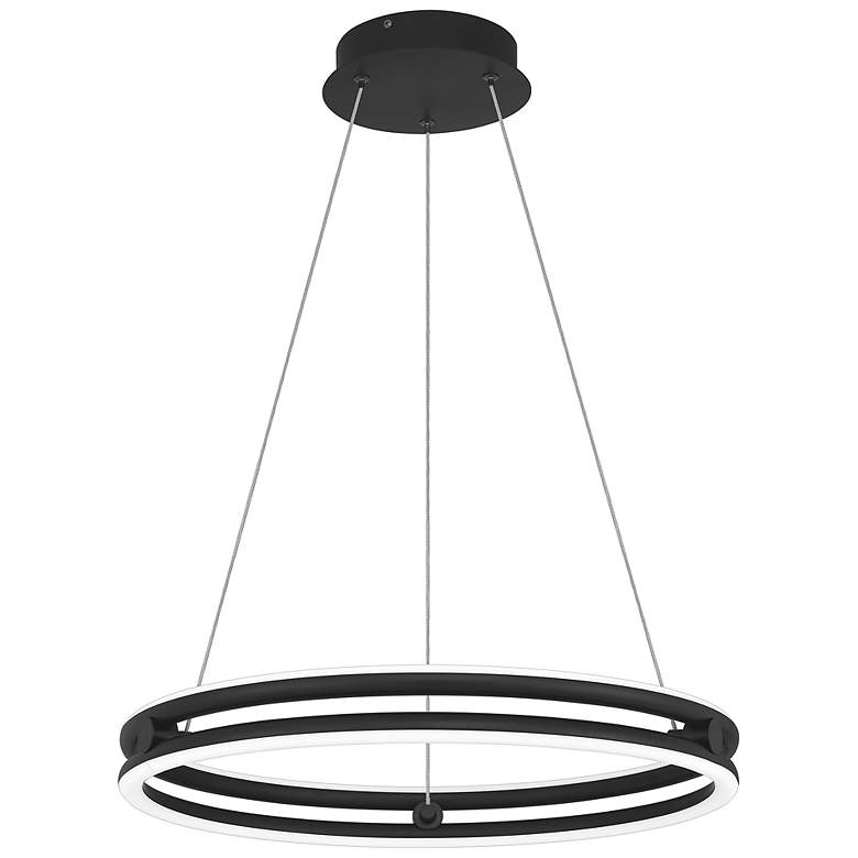 Image 3 Quoizel Graves 20" Wide Matte Black LED Ring Pendant Light