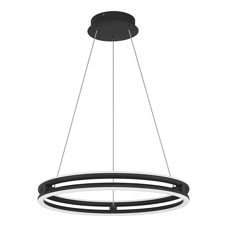 Image 4 Quoizel Graves 20" Wide Matte Black LED Ring Pendant Light more views