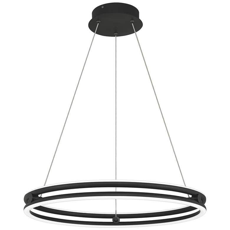 Image 2 Quoizel Graves 24 inch Wide Matte Black LED Pendant Light