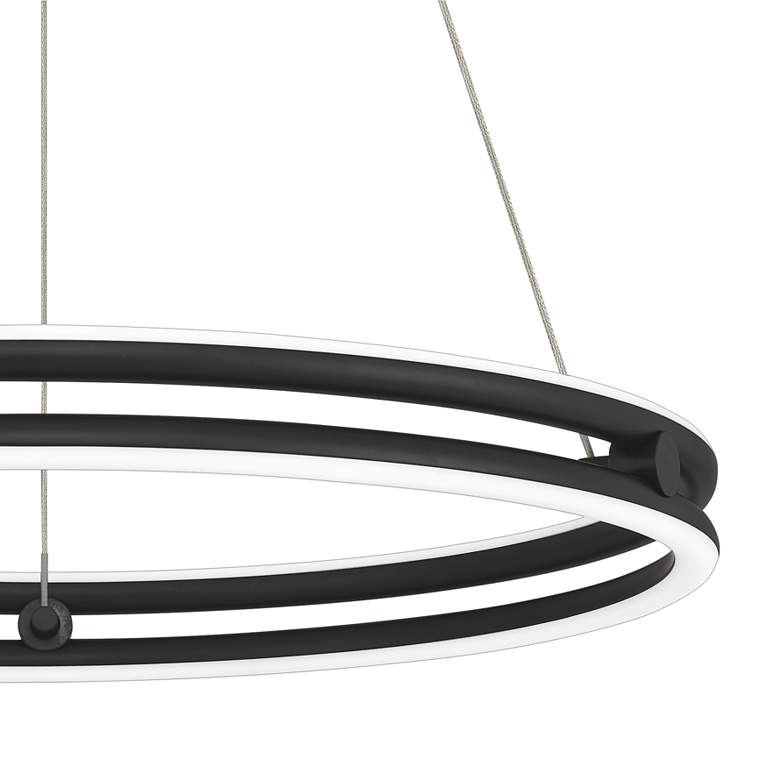 Image 5 Quoizel Graves 24" Wide Matte Black LED Pendant Light more views