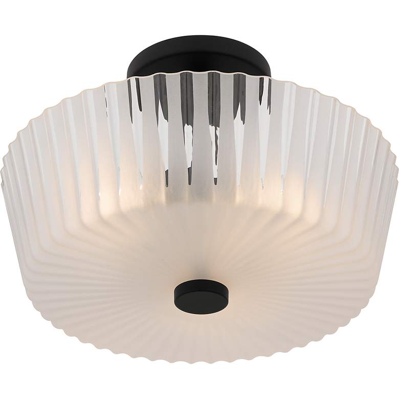 Image 5 Quoizel Gray 16" Wide 3-Light Matte Black Semi-Flush Ceiling Light more views