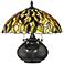 Quoizel Greenwood 14 1/2" High Valiant Bronze Tiffany Style Table Lamp