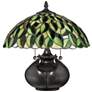 Quoizel Greenwood 14 1/2" High Valiant Bronze Tiffany Style Table Lamp
