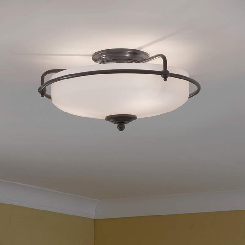 Image 1 Quoizel Griffin 17" Wide Large Bronze Floating Bowl Ceiling Light