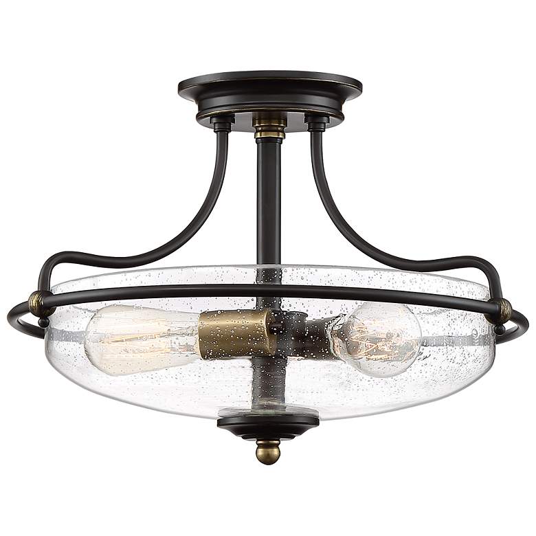 Image 1 Quoizel Griffin 17" Wide Palladian Bronze 3-Light Ceiling Light