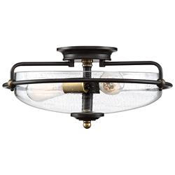 Quoizel Griffin 17"W Palladian Bronze 3-Light Ceiling Light