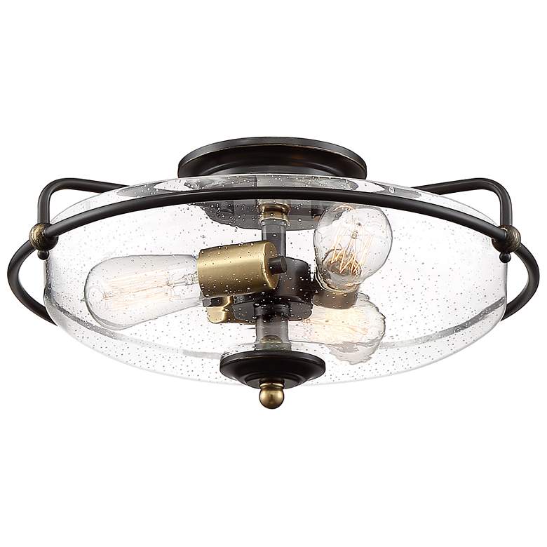Image 2 Quoizel Griffin 17"W Palladian Bronze 3-Light Ceiling Light more views
