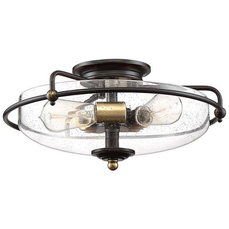 Image 3 Quoizel Griffin 17"W Palladian Bronze 3-Light Ceiling Light more views