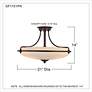 Thumbnail4 of Quoizel Griffin 21" Palladian Bronze and Opal Glass Ceiling Light more views