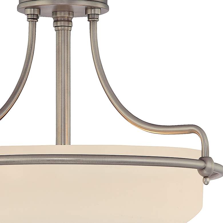 Image 4 Quoizel Griffin Collection 17" Antique Nickel Opal Glass Ceiling Light more views