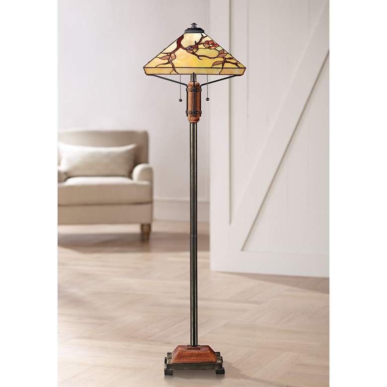 Image 1 Quoizel Grove Park 60" High Tiffany-Style Floor Lamp