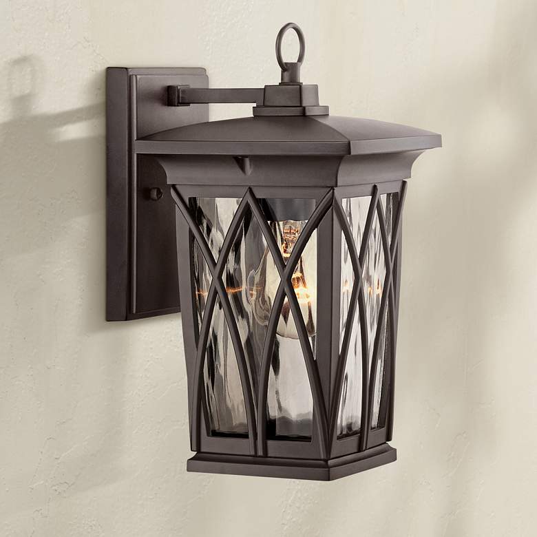 Image 1 Quoizel Grover 11" High Mystic Black Outdoor Wall Light