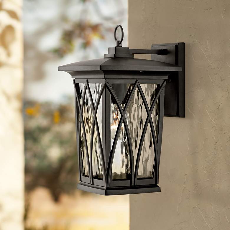 Image 1 Quoizel Grover 14 1/2" High Mystic Black Outdoor Wall Light