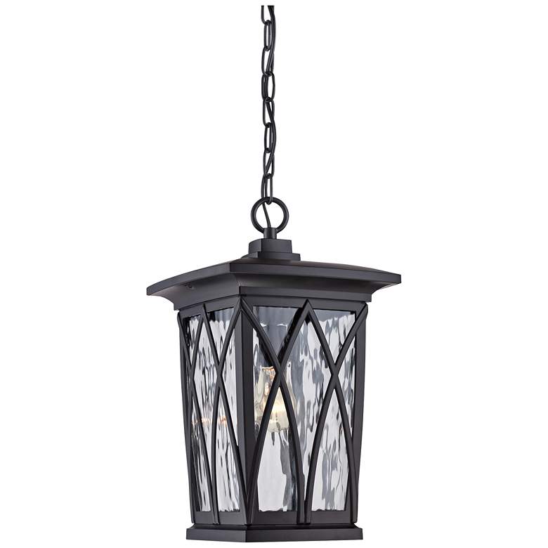 Image 1 Quoizel Grover 17 1/2 inchH Mystic Black Outdoor Hanging Light