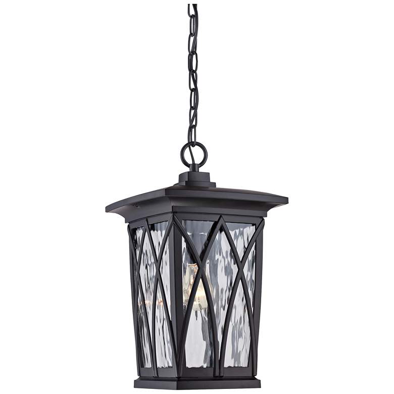 Image 1 Quoizel Grover 17 1/2"H Mystic Black Outdoor Hanging Light