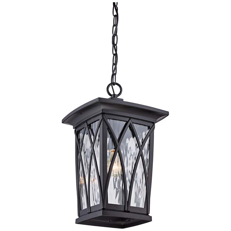 Image 3 Quoizel Grover 17 1/2"H Mystic Black Outdoor Hanging Light more views