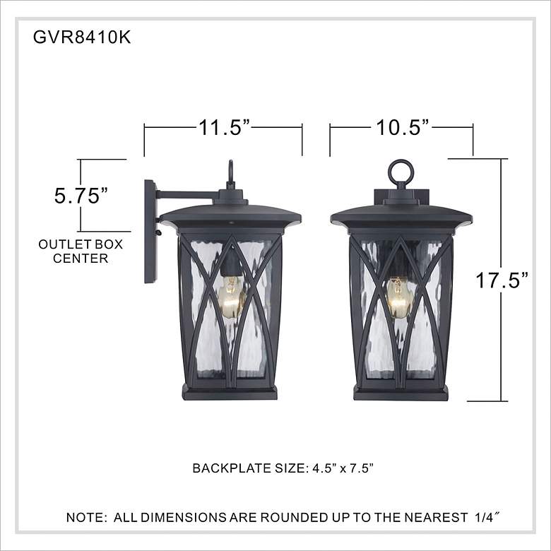 Image 6 Quoizel Grover 17 1/2"H Mystic Black Outdoor Wall Light more views