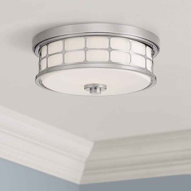 Image 1 Quoizel Guardian 13 1/2" Wide Brushed Nickel Ceiling Light