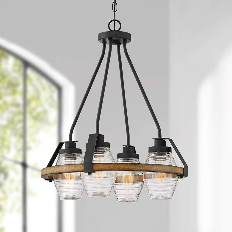Image 1 Quoizel Guilford 20" Wide Gray Ash 4-Light Pendant Light
