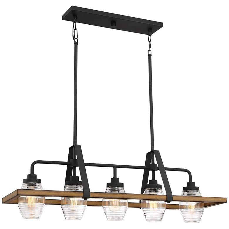 Image 2 Quoizel Guilford 39 1/2" Wide Gray Ash 5-Light Island Pendant