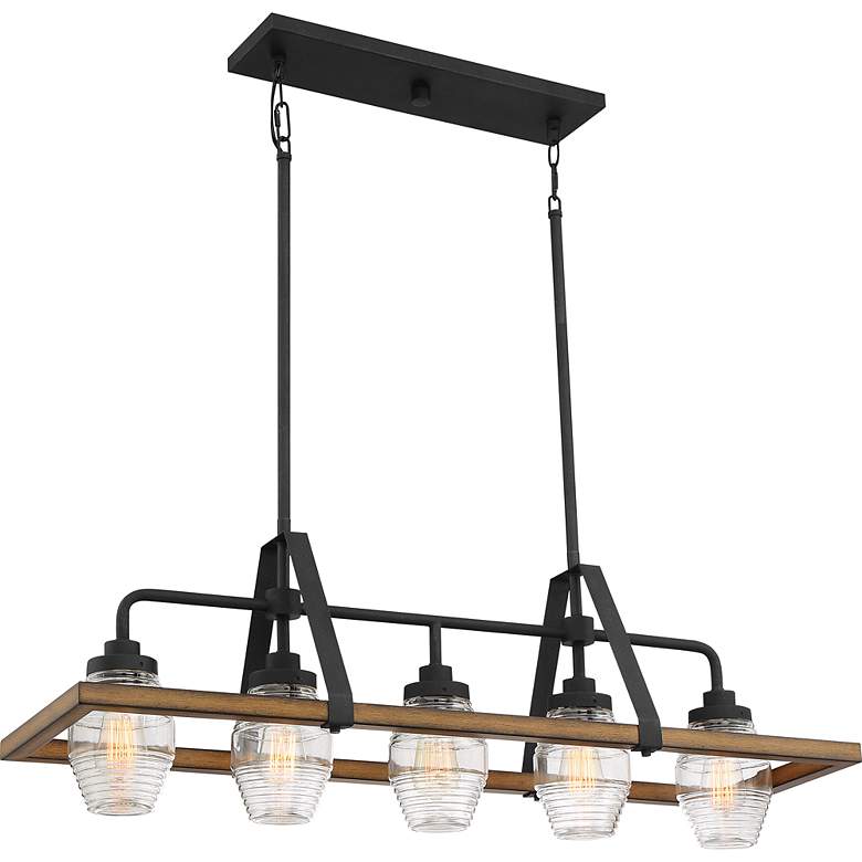 Image 4 Quoizel Guilford 39 1/2" Wide Gray Ash 5-Light Island Pendant more views