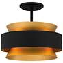 2_Quoizel Hagley 15" Wide Brass and Earth Black Modern Ceiling Light