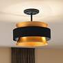 1_Quoizel Hagley 15" Wide Brass and Earth Black Modern Ceiling Light