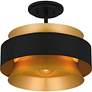 4_Quoizel Hagley 15" Wide Brass and Earth Black Modern Ceiling Light more views