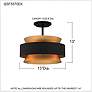 7_Quoizel Hagley 15" Wide Brass and Earth Black Modern Ceiling Light more views