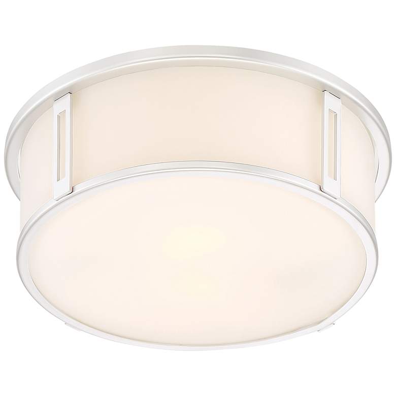 Image 2 Quoizel Harbor 12.91-in W 2-Light Brushed Nickel Flush Mount more views