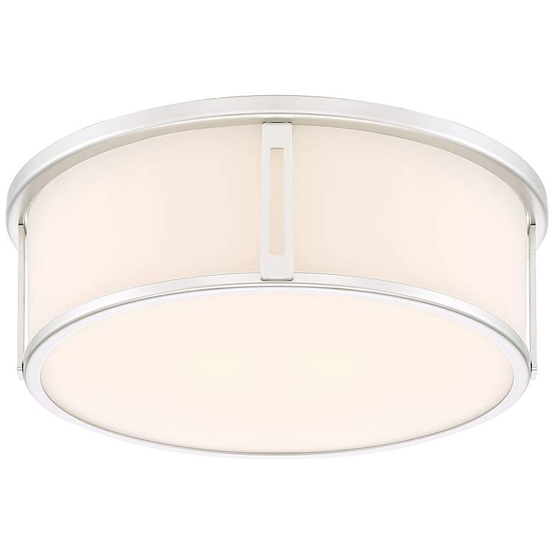 Image 3 Quoizel Harbor 12.91-in W 2-Light Brushed Nickel Flush Mount more views
