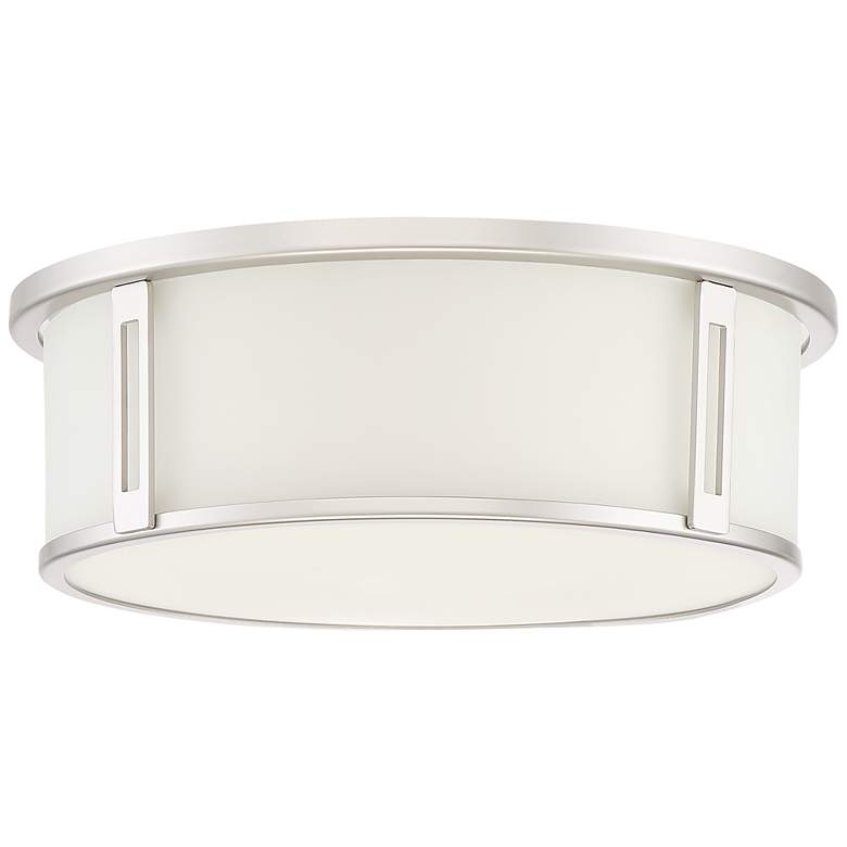 Image 5 Quoizel Harbor 12.91-in W 2-Light Brushed Nickel Flush Mount more views