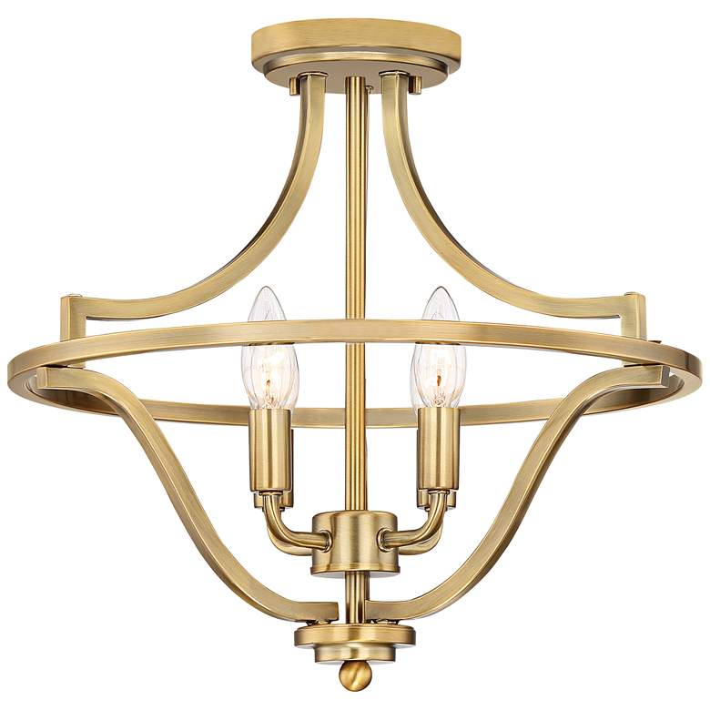 Image 2 Quoizel Harvel 16 inch Wide Weathered Brass 4-Light Ceiling Light