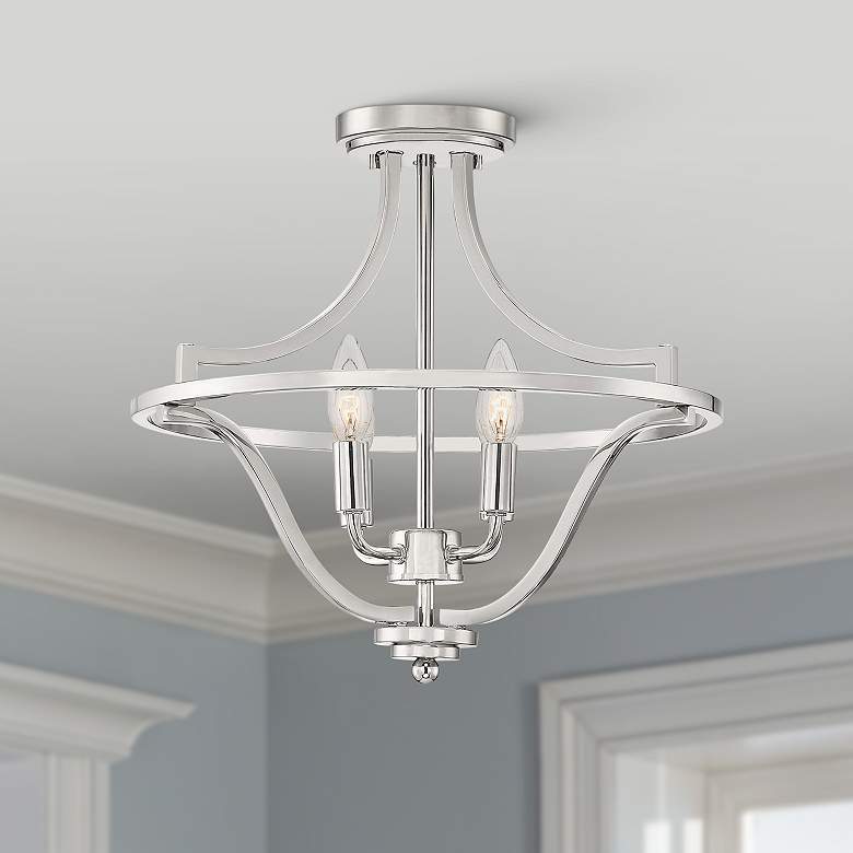 Image 1 Quoizel Harvel 16"W Polished Nickel 4-Light Ceiling Light