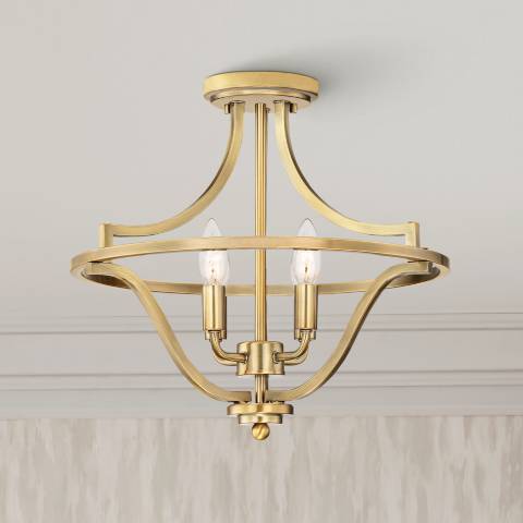 4-Light Weathered Quoizel Lamps Ceiling Light Brass Plus | - Harvel #83H00 16\