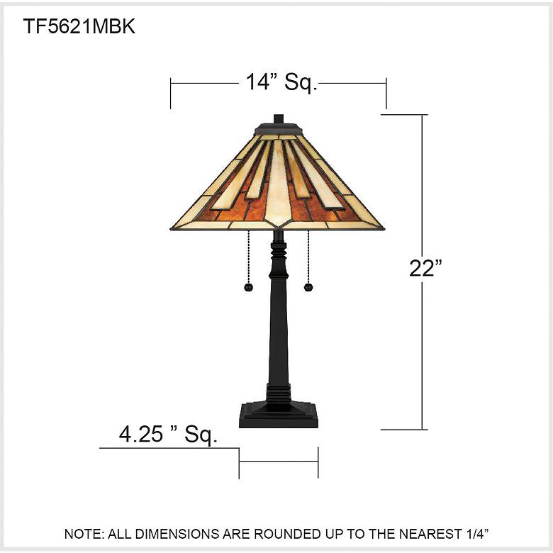 Image 7 Quoizel Hathaway 22" 2-Light Mission Black Tiffany Style Table Lamp more views