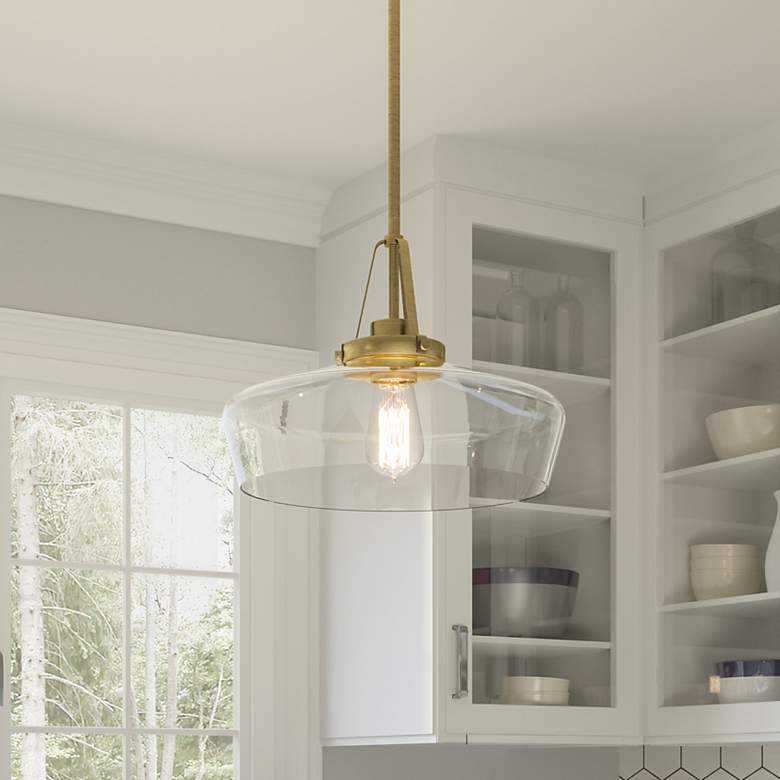 Image 2 Quoizel Haven 14" Wide Aged Brass Pendant Light