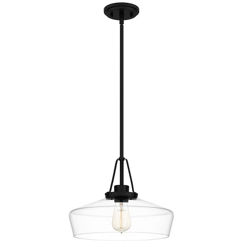 Image 3 Quoizel Haven 14"W Matte Black Pendant Light w/ Clear Glass