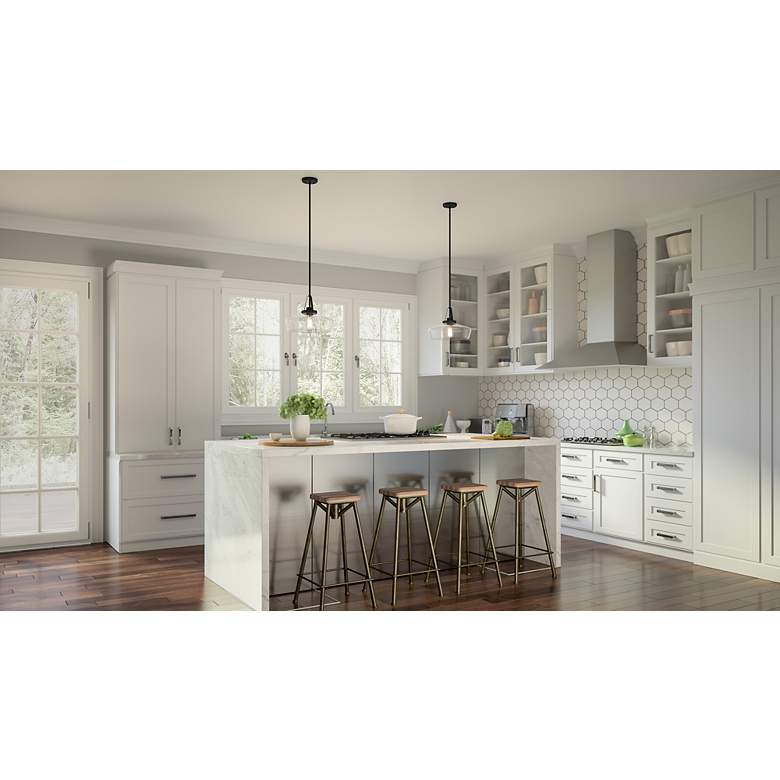 Image 4 Quoizel Haven 14"W Matte Black Pendant Light w/ Clear Glass more views
