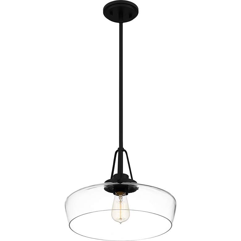 Image 6 Quoizel Haven 14"W Matte Black Pendant Light w/ Clear Glass more views