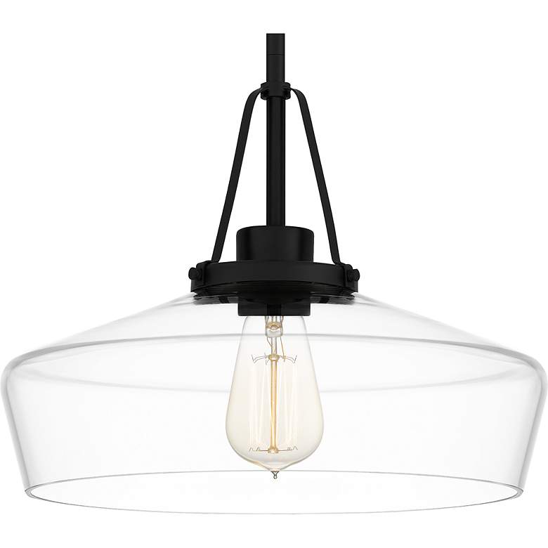Image 7 Quoizel Haven 14"W Matte Black Pendant Light w/ Clear Glass more views