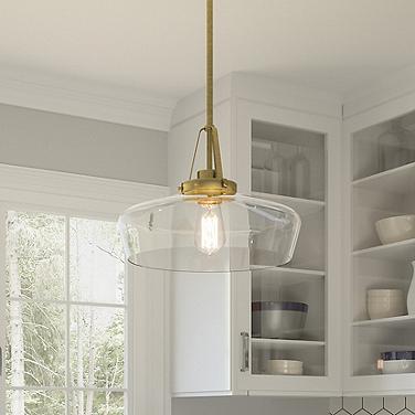 Quoizel Haven 14" Wide Aged Brass Pendant Light