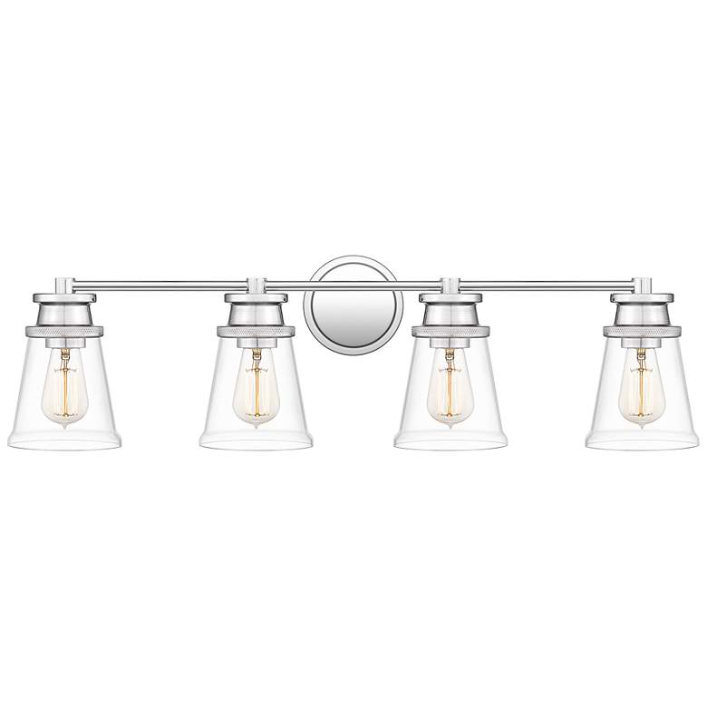 Image 3 Quoizel Haverfield 33 1/4 inch Chrome and Clear Glass 4-Light Bath Light