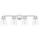 Quoizel Haverfield 33 1/4" Chrome and Clear Glass 4-Light Bath Light