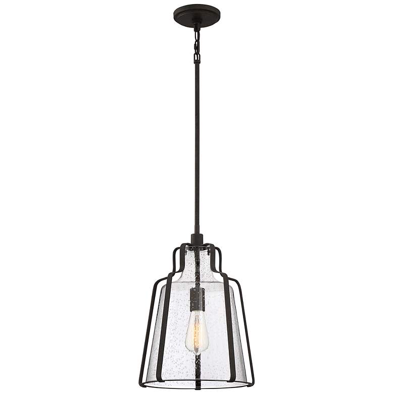 Image 1 Quoizel Haverford 12 1/2" Wide Rustic Black Mini Pendant