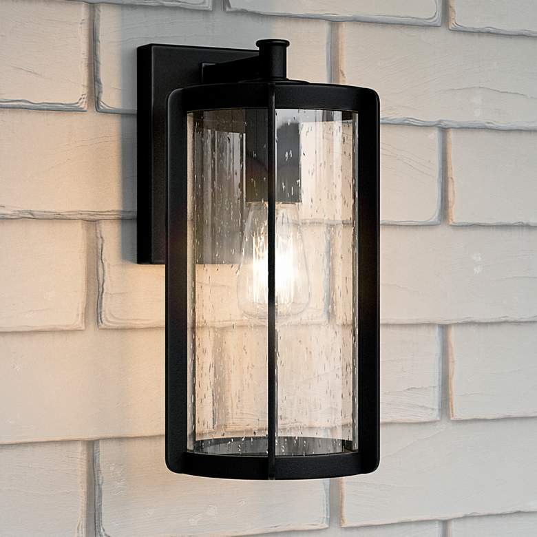 Image 2 Quoizel Hazel 12 1/2" High Earth Black Outdoor Wall Light